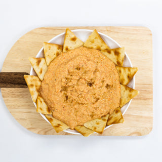 Roasted red pepper hummus with vegetable sticks – bariatric recipe by Celebrate Vitamins