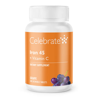 Żelazo 45 mg + Witamina C, Do żucia, Grape 