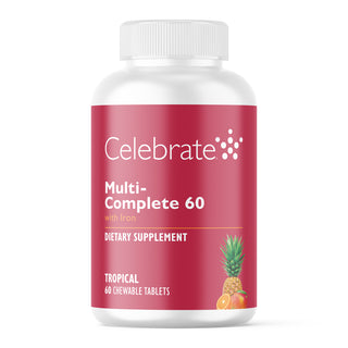 Multi-Complete 60 Bariatric Multivitamin med jern, tyggetabletter, Tropical