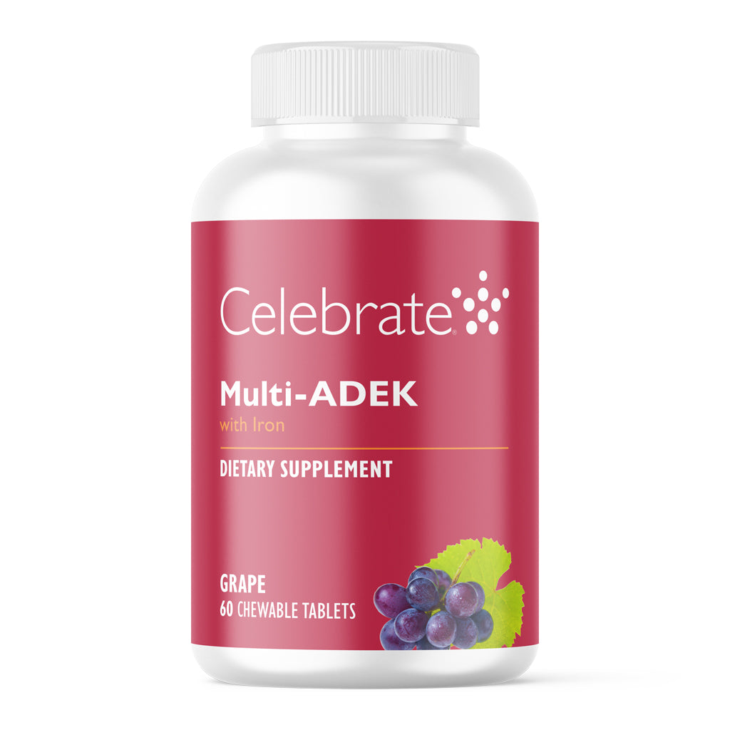 Multi-ADEK Vitamin with 60mg Iron Chewable, Grape - Celebrate ...