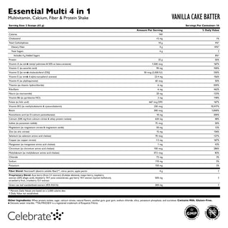 Essential Multi 4'ü 1 Arada Multivitamin ile Kalsiyum + Protein Toz