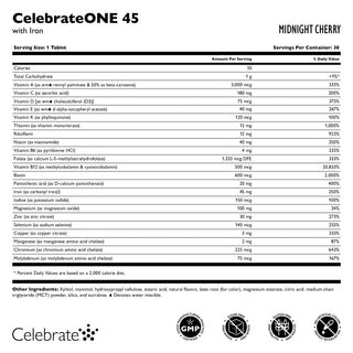 CelebrateONE 45 Einmal täglich bariatrisches Multivitamin mit Eisen, Kautabletten