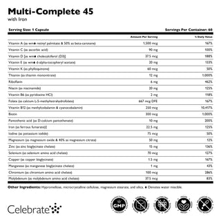 Multi-Complete 45 Bariatrisk Multivitamin med Jern Kapsler 