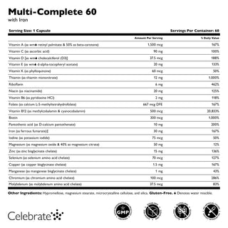 Multi-Complete 60 Bariatrisk Multivitamin med Jern Kapsler 