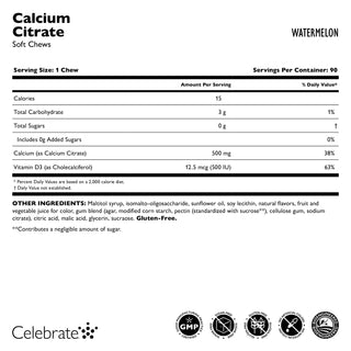 Calciumcitrat bløde tyggetabletter 