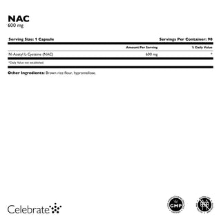 NAC (N-Acetyl Cystein), 600 mg, kapsler