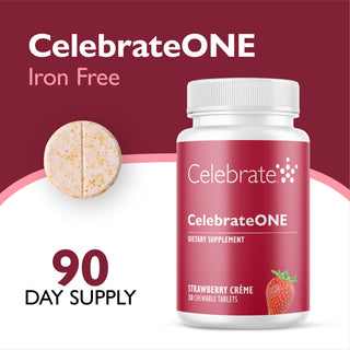 CelebrateONE Einmal täglich bariatrisches Multivitamin ohne Eisen, Kautabletten