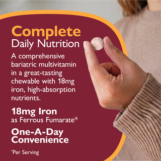 CelebrateONE 18 Einmal täglich bariatrisches Multivitamin mit Eisen, Kautabletten