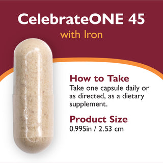 CelebrateONE 45 einmal täglich bariatrisches Multivitamin mit Eisen, Kapseln