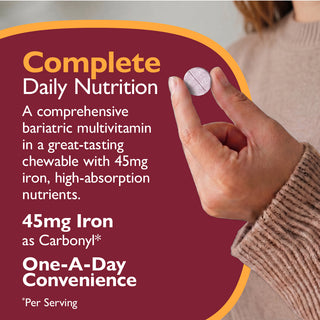 CelebrateONE 45 Einmal täglich bariatrisches Multivitamin mit Eisen, Kautabletten