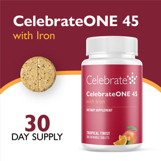CelebrateONE 45 Einmal täglich bariatrisches Multivitamin mit Eisen, Kautabletten