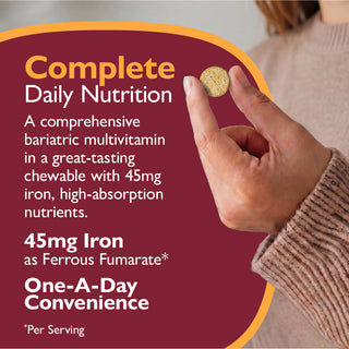 CelebrateONE 45 Einmal täglich bariatrisches Multivitamin mit Eisen, Kautabletten