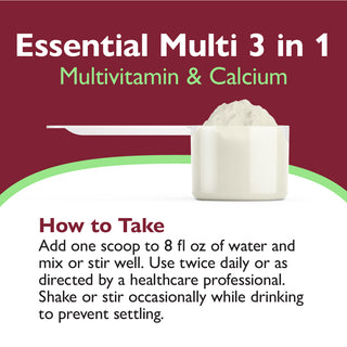 Essential Multi 3 in 1 Multivitamin mit Kalzium, Getränkemix