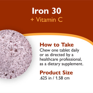 Eisen 30 mg + Vitamin C, Kautabletten, Grape
