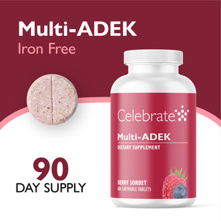 Multi-ADEK Vitamin ohne Eisen, Kautabletten, Berry Sorbet