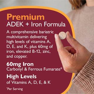 Multi-ADEK Vitamin mit 60mg Eisen, Kautabletten, Grape