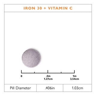 Jern 30 mg + Vitamin C Ikke-tygbar Tablet 