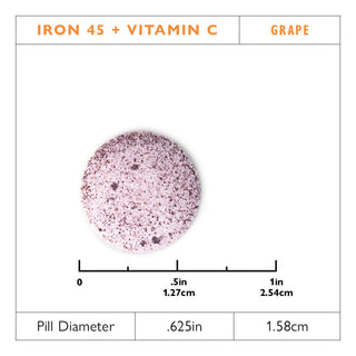 Jern 45 mg + C-vitamin, tyggetabletter, Grape