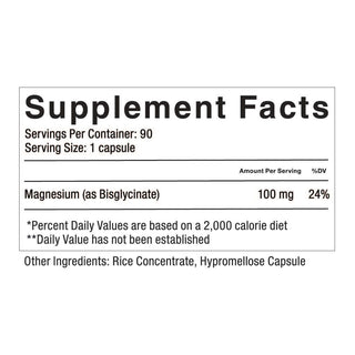 Image of Celebrate's Magnesium capsule in a 90 count supplement facts