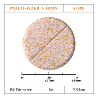 60mg ile Multi-ADEK Vitamin Demir Çiğnenebilir, Üzüm